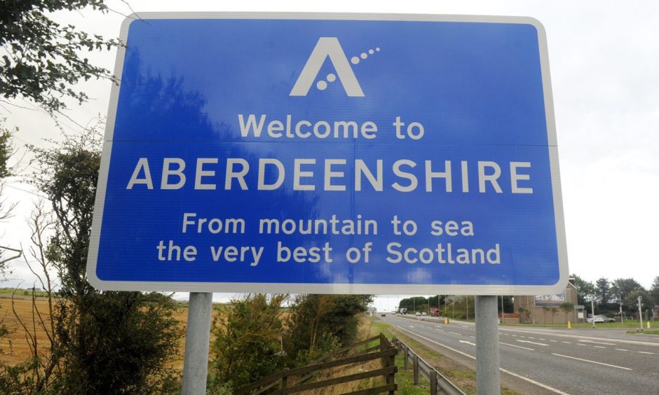 Aberdeenshire welcome sign.