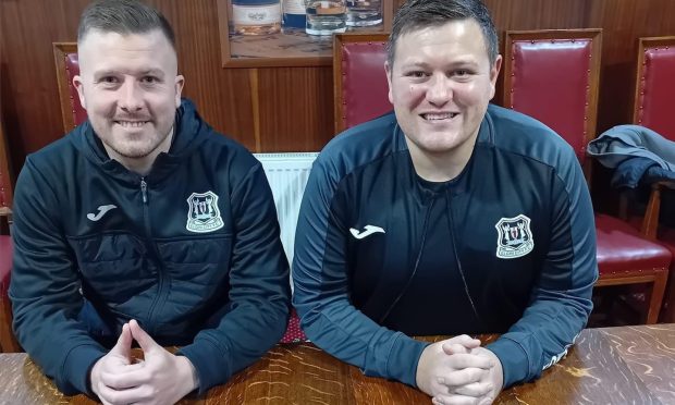The new Elgin City management, boss Allan Hale, left, and assistant manager Stefan Laird.