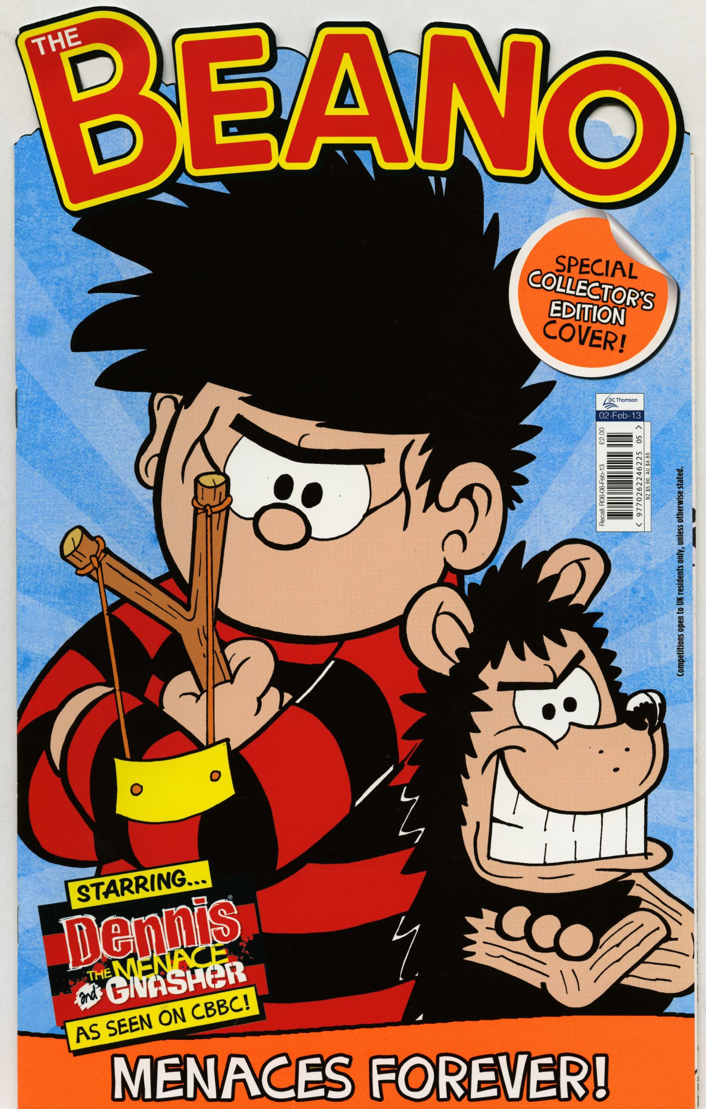 The cover of an edition of The Beaon, featuring Dennis and Gnasher