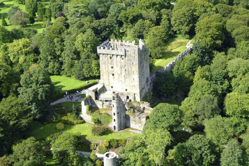 Aerial view of Blarney Castle near Cork.