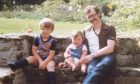 Colin Adamson with his two children, Evan and Gillian, in 1982.