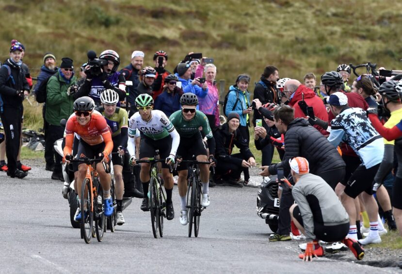 The Cairn O'Mount hill climb on the Tour of Britain 2021