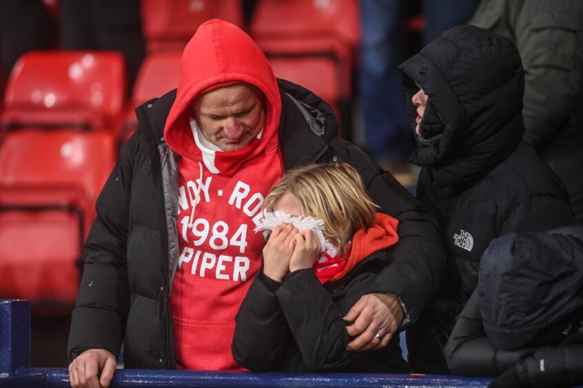 Disconsolate Aberdeen fans at Hampden after Sunday's Viaplay Cup final defeat to Rangers.
