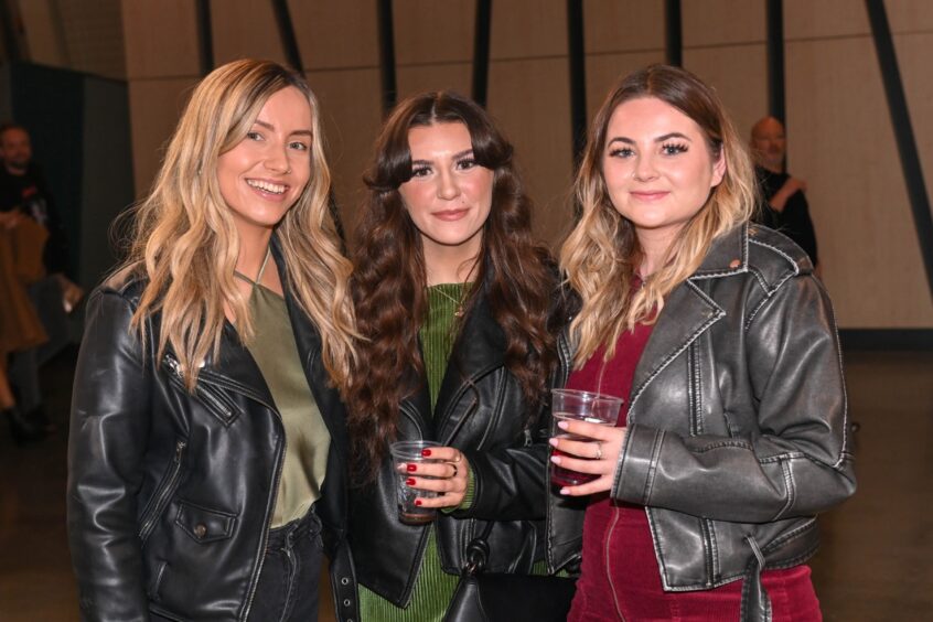 Three young women smile for pictures at The View concert at P&J Live in Aberdeen on Saturday 16 December.