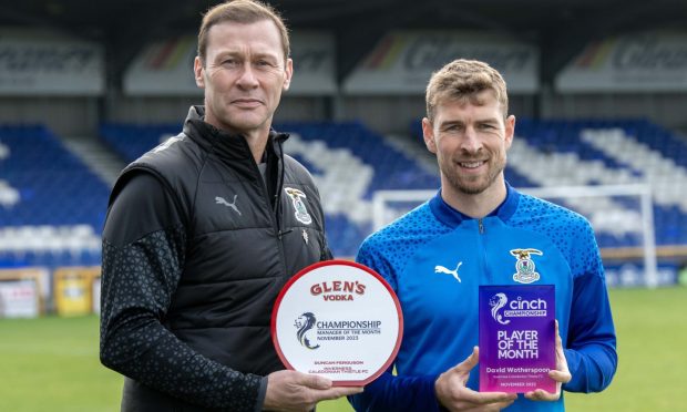 The SPFL Championship Glen's manager and player-of-the-month, Duncan Ferguson and David Wotherspoon, of Caley Thistle.