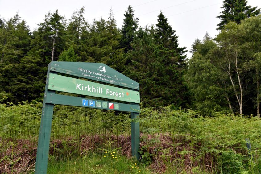 Sign for Kirkhill Forest.