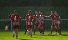 Formartine United celebrate their second goal against Brechin City which was scored by Julian Wade. Pictures by Jasperimage