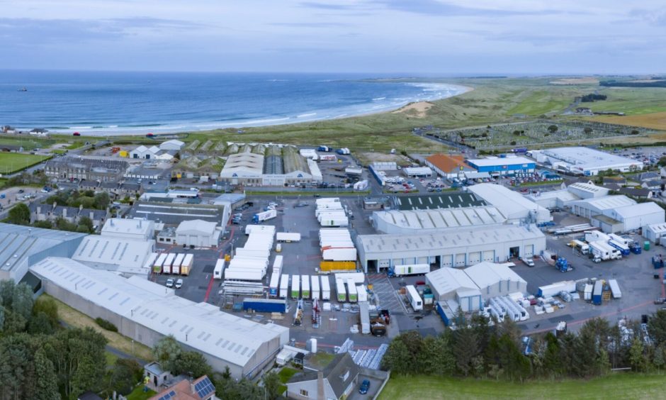 Aerial view of Gray & Adams' headquarters in Fraserburgh.