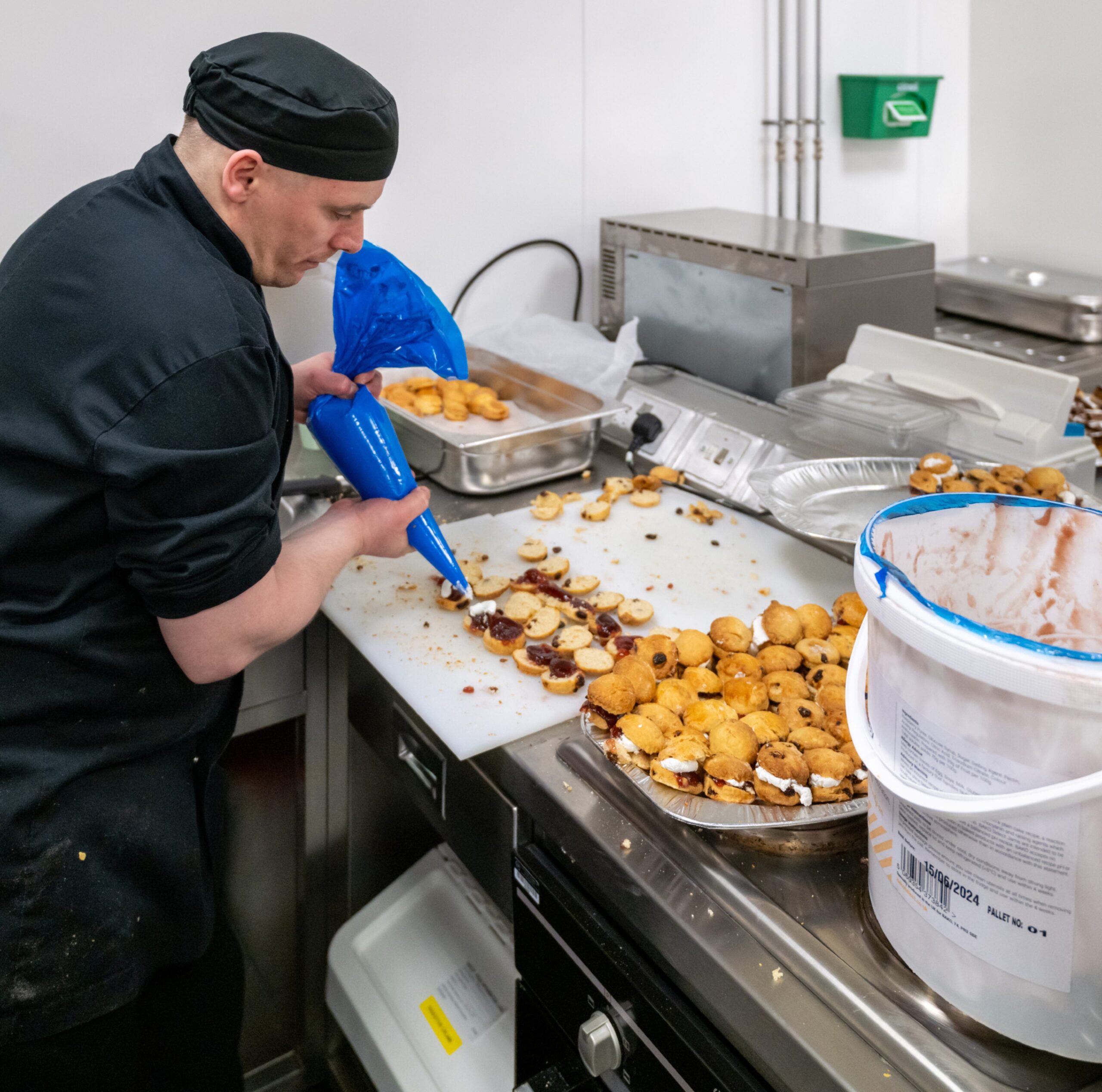 HMP Grampian inmate Steven working in the Greene King Training Academy kitchen.
