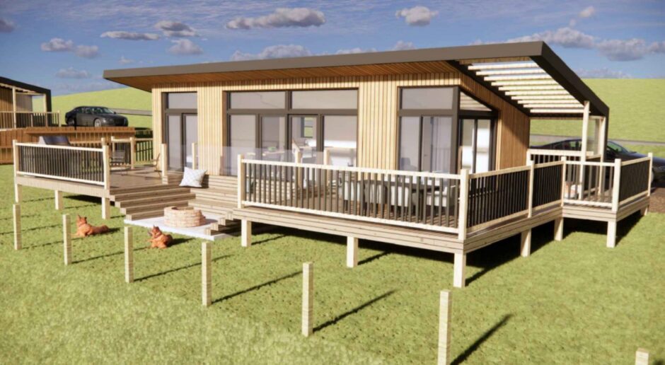 An artist impression of the proposed holiday chalets.