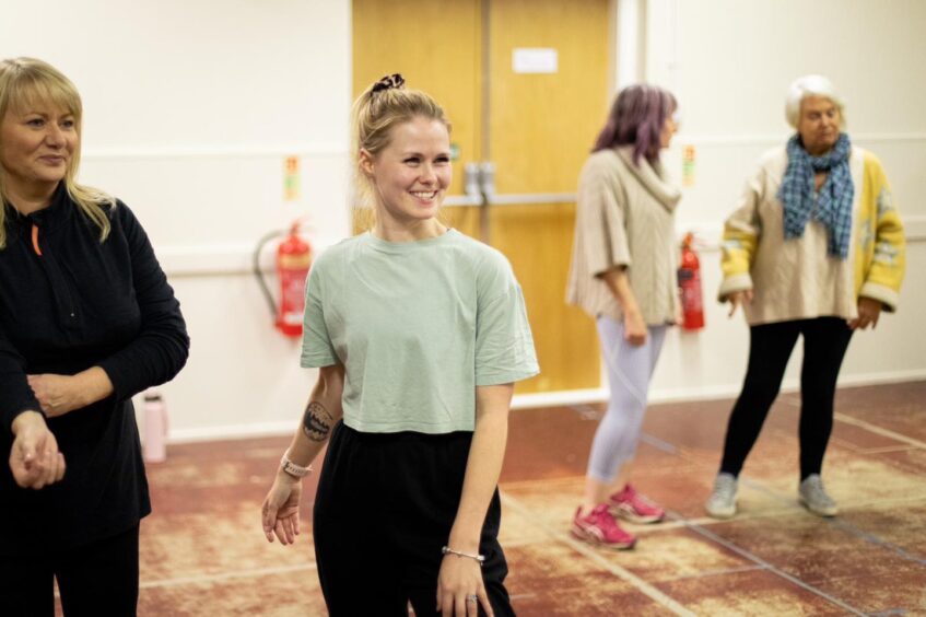 Choreographer Ruth Foster at Inverness Musical Theatre (IMT) rehearsals.