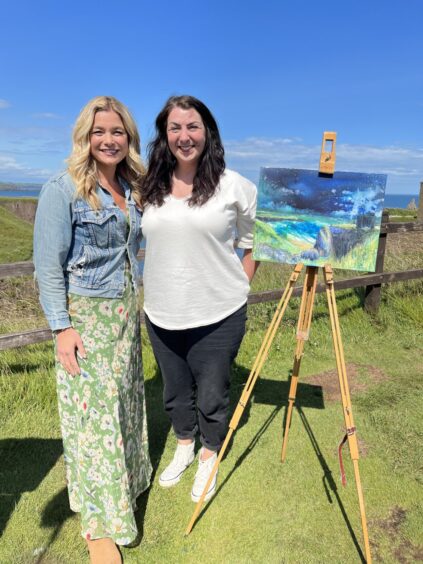 Landscape Artist of the Year judge Kate Bryan with artist Rebecca Patterson, from Aberdeen.