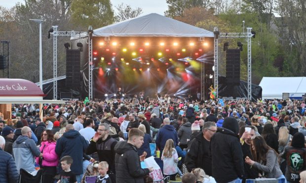 MacMoray stage and crowd in April 2023