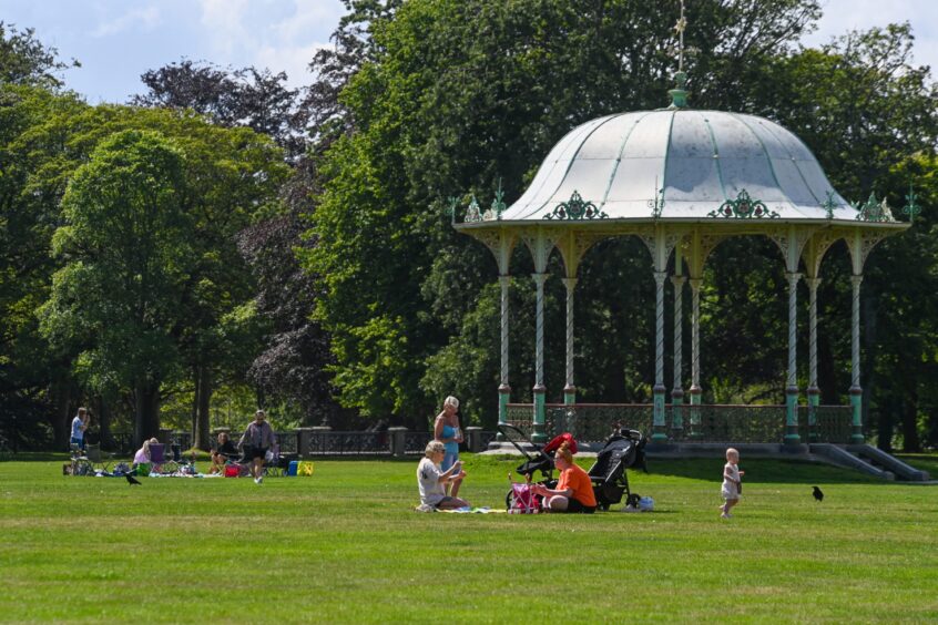 Families at Duthie Park in Aberdeen.