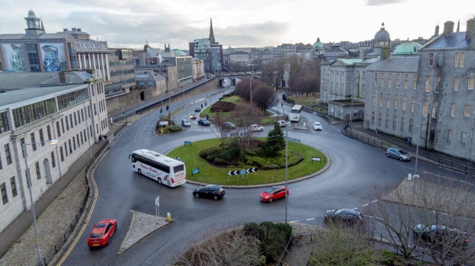 Woolmanhill Roundabout in Aberdeen.