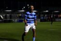 Dayshonne Golding celebrating after scoring a pen to make it 2-1 for Banks o' Dee against Strathspey Thistle in the Highland League. Image: Kenny Elrick/DC Thomson.