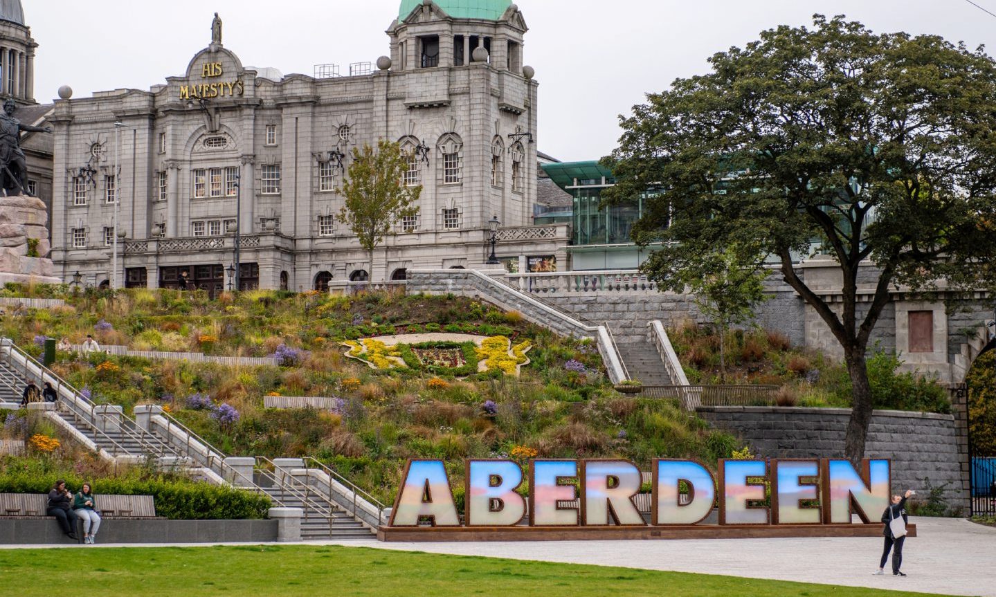 The Hollywood-style Aberdeen letters at Union Terrace Gardens.