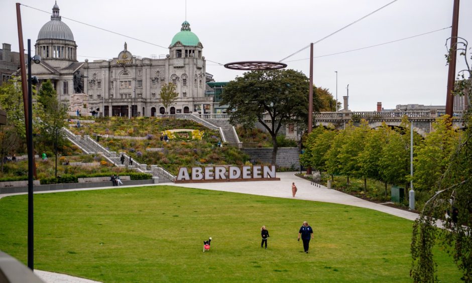 The Aberdeen letters have proven a popular photo opportunity in Union Terrace Gardens. Image: Kath Flannery/DC Thomson