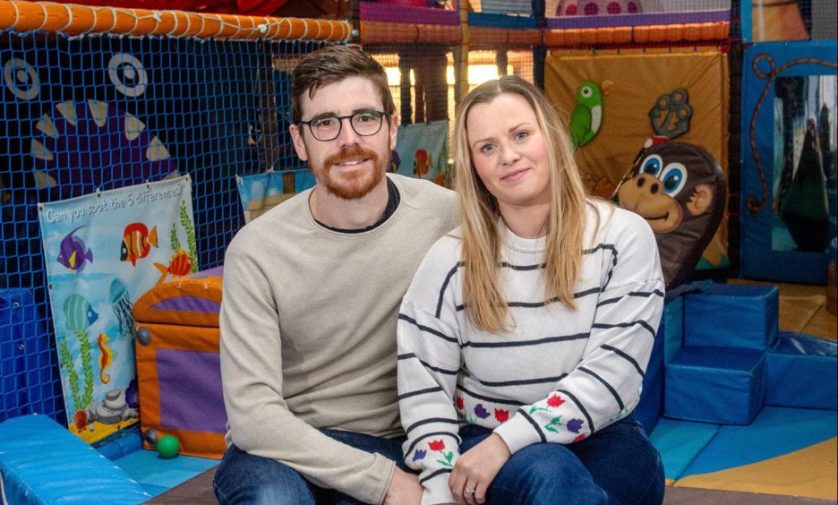 Alan and Moira pictured in the soft play area. 