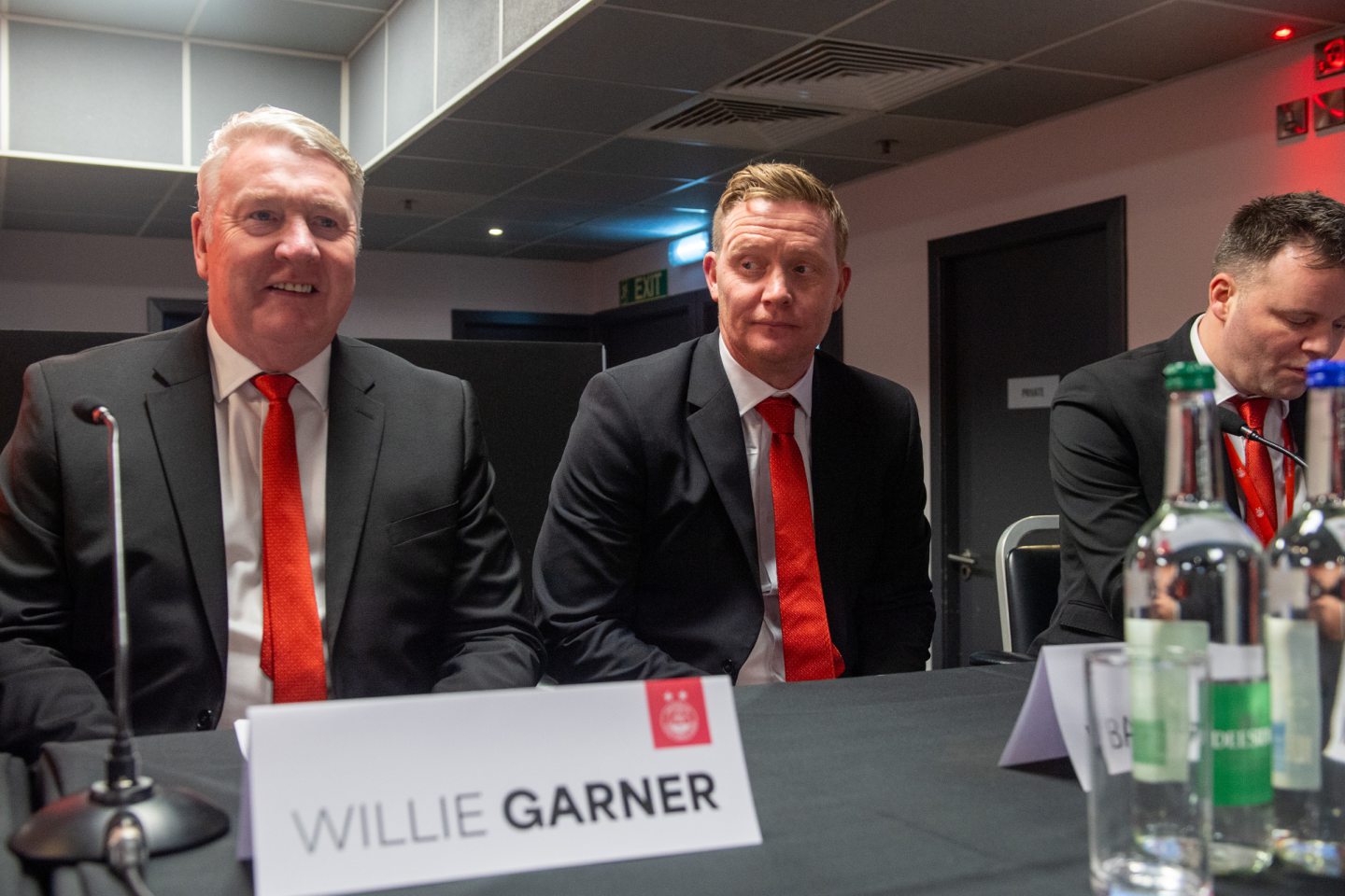 Willie Garner and Barry Robson at the annual meeting of Aberdeen FC at Pittodrie