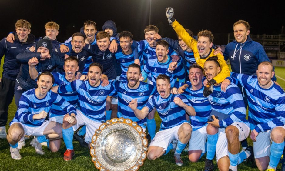 Banks o' Dee won the Aberdeenshire Shield after beating Aberdeen FC 2-0.