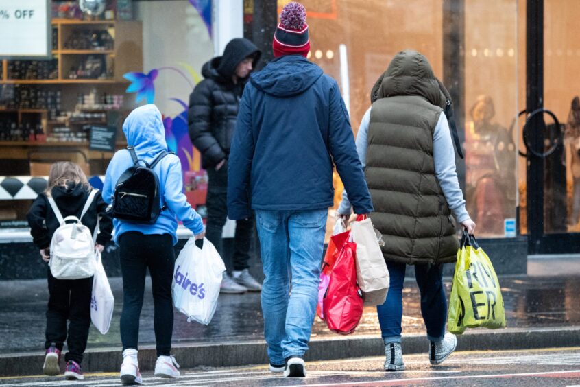 Shoppers on Union Street, Aberdeen.