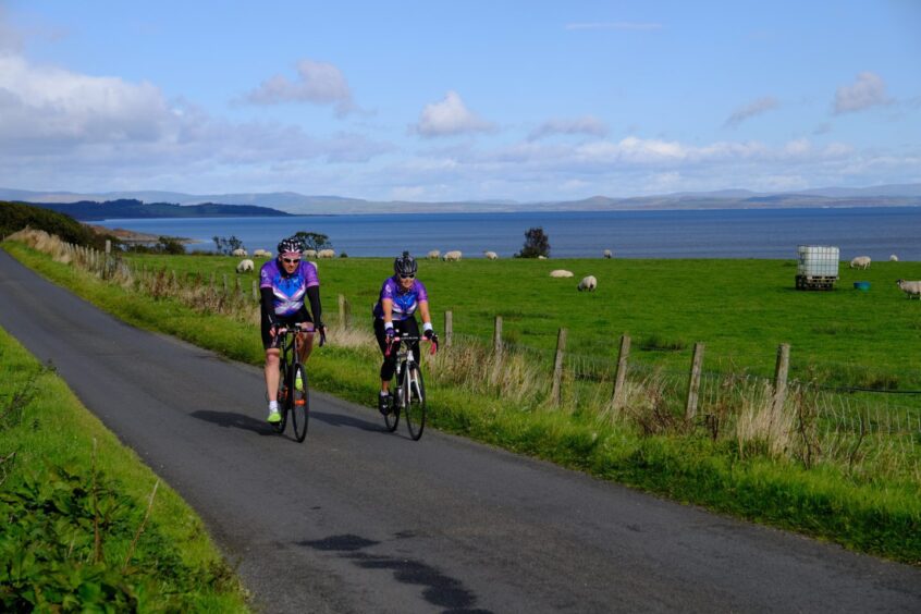 Louise pictured during her charity Tour O' Scotland cycle ride in 2018.