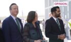 UK foreign secretary Lord David Cameron and First Minister Humza Yousaf on a visit to Heriot-Watt University's Dubai Campus during COP28. Image: Andrew Matthews/PA Wire
