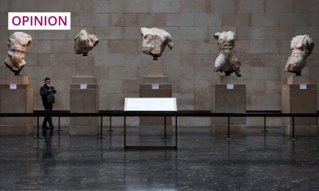 The Elgin Marbles also known as the Parthenon Marbles, on display at the British Museum in London. Image: Andy Rain/EPA-EFE/Shutterstock