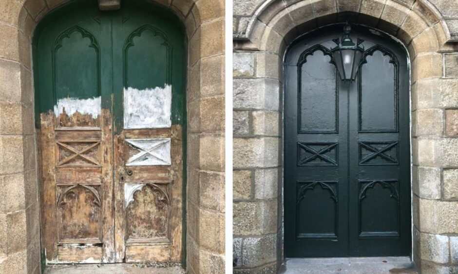 the restoration of front door.