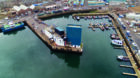 Aerial shot of Peterhead Port.