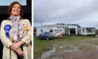 Wendy Agnew and the said travellers' caravan park at Portlethen.
