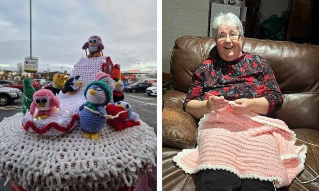 Caroline Mackay of Nairn has spent the past few years as part of the Yarnbombers crocheting group. Image: Caroline Mackay.
