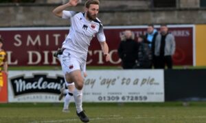 Gary Kerr opened the scoring for Rothes at Huntly. Image: Sandy McCook/DC Thomson