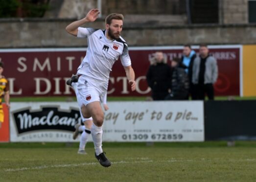 Gary Kerr opened the scoring for Rothes at Huntly. Image: Sandy McCook/DC Thomson