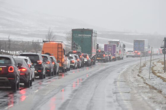 Queue of traffic on A9