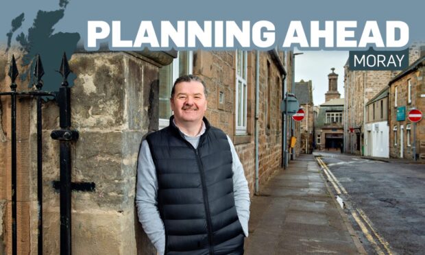 Elgin Baptist Church pastor Graham Swanson outside the old Moray Council building. Image: Jason Hedges/DC Thomson