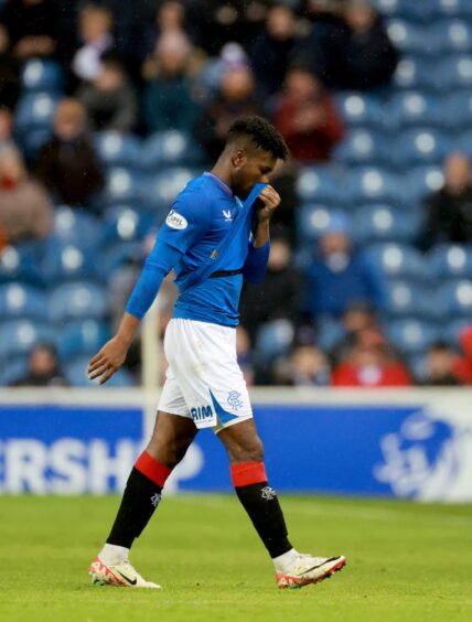 Rangers player Jose Cifuentes sent off after receiving a red card during Premiership match against Dundee on Saturday, 9 December.