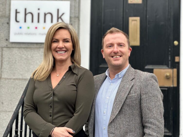 ThinkPR CEO, Annabel Sall with Autism & Neurodiversity North Scotland CEO, Billy Alexander