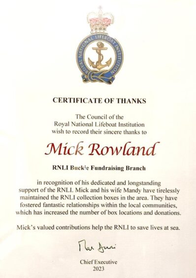 Mick Rowland certificate 