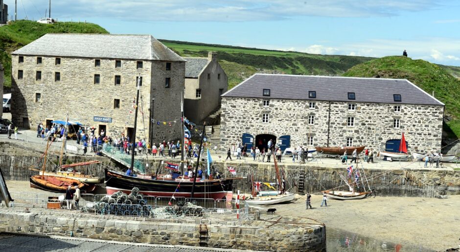 Porsoy Harbour during the boat festival 