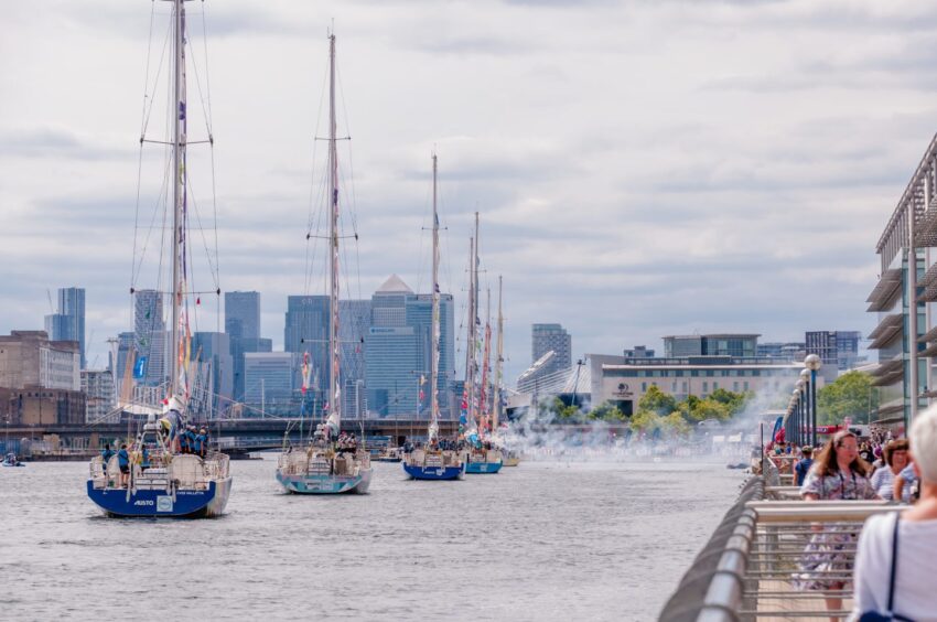 Clipper Round the World Yacht Race finish event in Newham, England, in 2022.