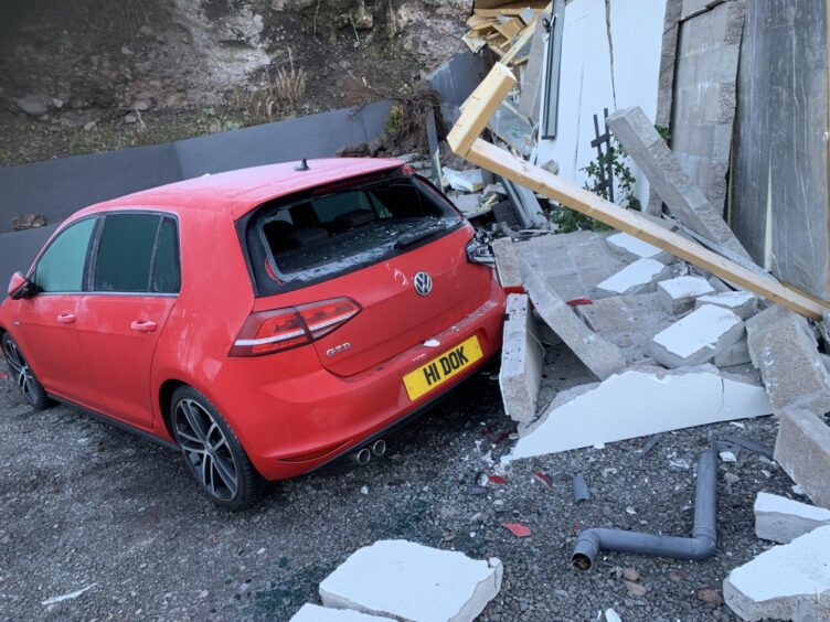 The family car was also crushed in the landslide in Benderloch.
