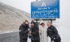 Snow falling at Glenshee on Christmas Day. Jasperimage
Picture shows. George, Jagada,Erika, Weronika and baby Krisztian in the snow having travelled from England to visit friends for Christmas. Supplied by JASPERIMAGE