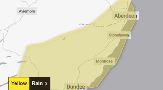 A weather warning has been issued for heavy rain. Image: Met Office