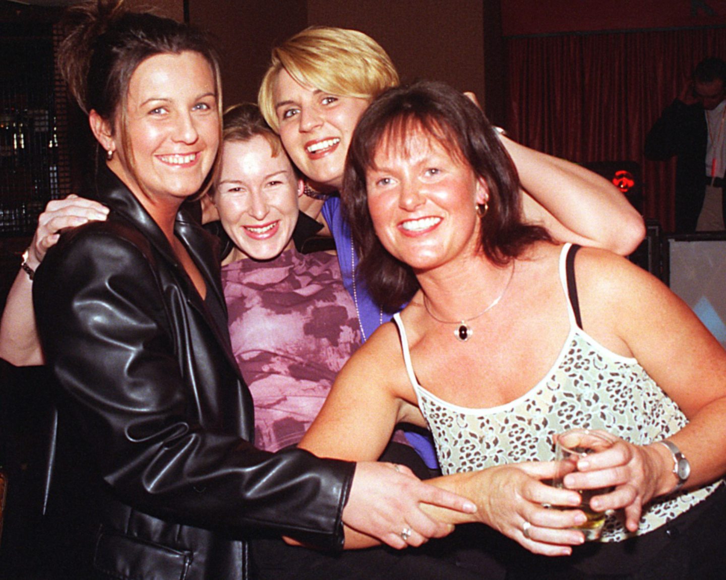 The staff of the Foodhall department of Marks and Spencer, Michelle Christie, Caroline Christie, Elaine McKelvie and Alison Beaton, celebrating their spring night out RUA club, Aberdeen.