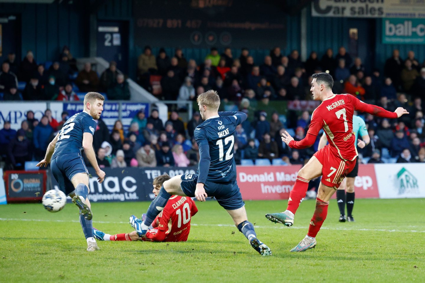Jamie McGrath in action against Ross County 