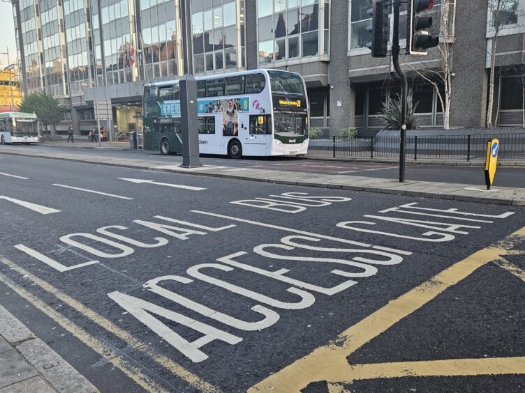 Bus gates installed on Guild Street have vexxed drivers in Aberdeen. Image: Lauren Taylor/DC Thomson