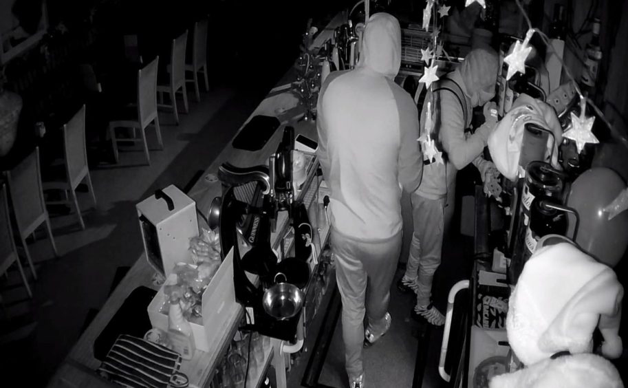 The CCTV images from the Fittie Bar while it was robbed