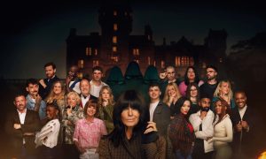 Show host Claudia Winkleman and contestants in series two of The Traitors.